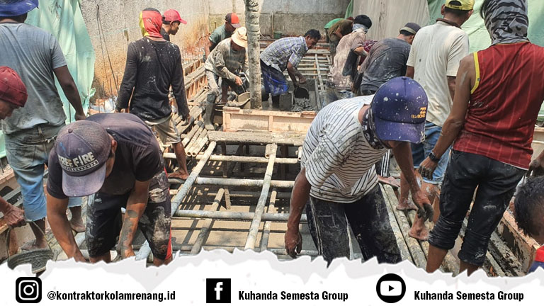 cor beton kolam tahap awal
