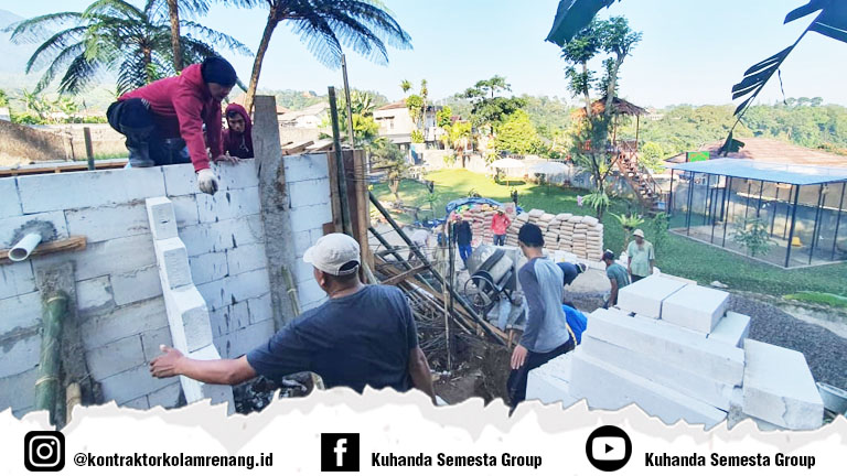 pemasangan dinding kolam renang