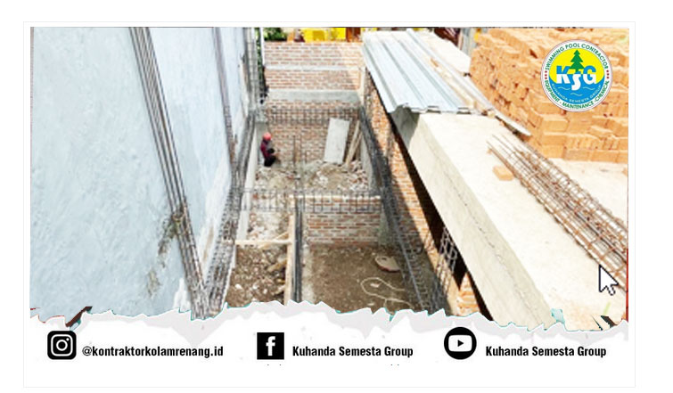 proses pembangunan kolam renang di Kemang Jakarta