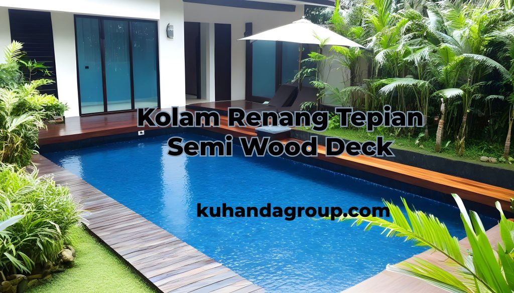 kolam renang tepian wood deck