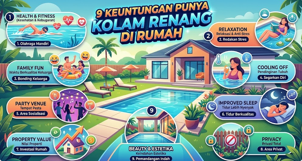 9 Keuntungan Punya Kolam Renang di Rumah